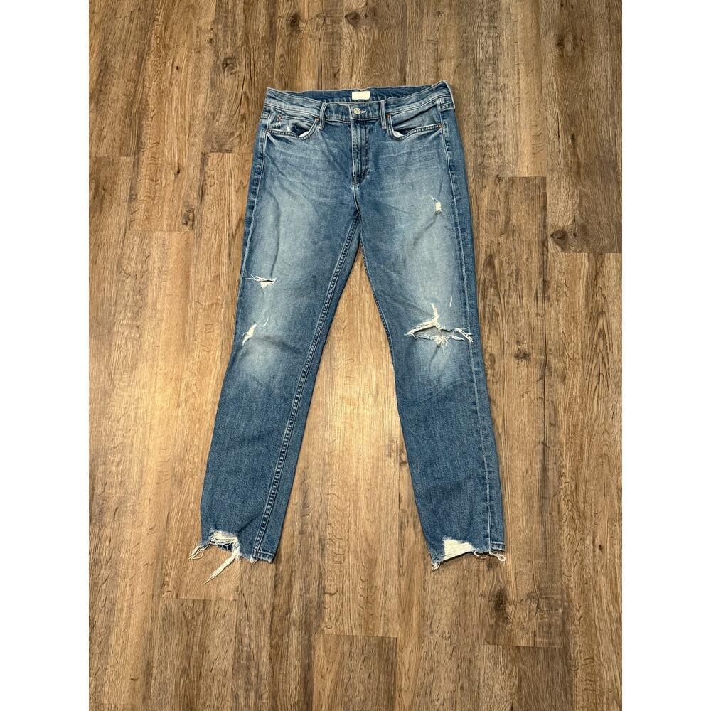 Mother Denim Womens The Flirt Fray Jeans in Cold Feet Size 29